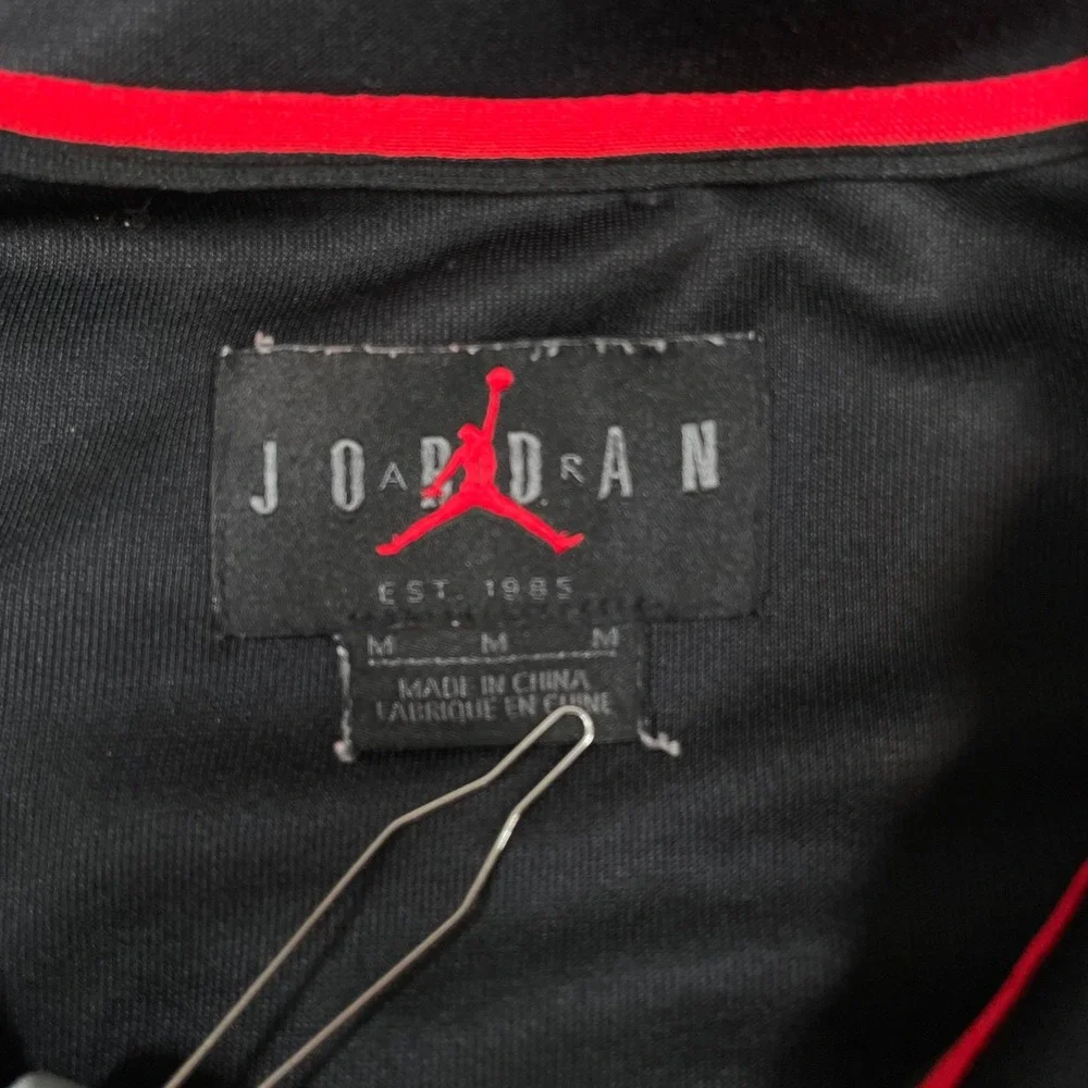 Jordan Mens Track Jacket M Black Gold Foil Jumpman Logo Sleeve Taping Zip Up